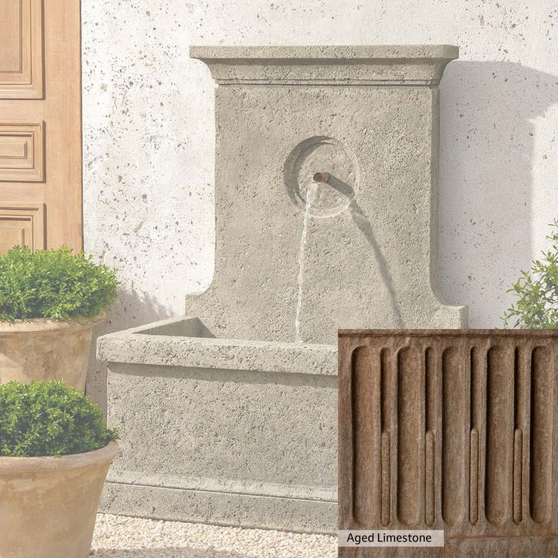 Aged Limestone Patina for the Campania International Arles Fountain, brown, orange, and green for an old stone look.