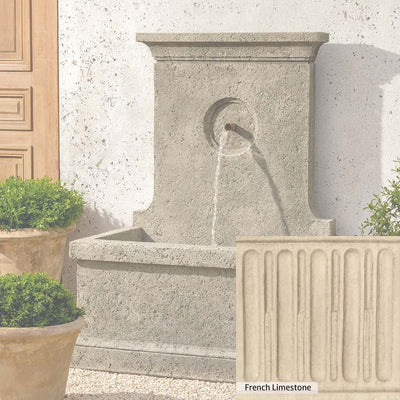 French Limestone Patina for the Campania International Arles Fountain, old-world creamy white with ivory undertones.