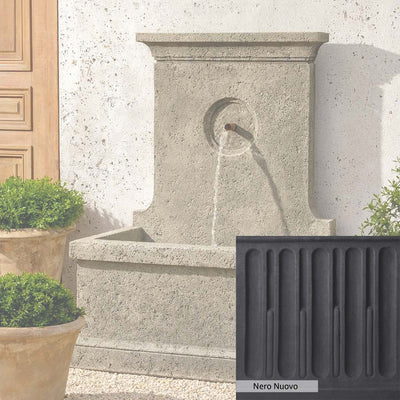 Nero Nuovo Patina for the Campania International Arles Fountain, bold dramatic black patina for the garden.