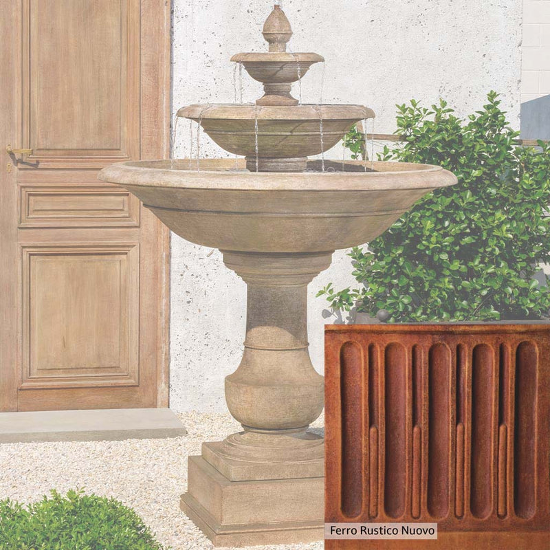 Ferro Rustico Nuovo Patina for the Campania International Savannah Fountain, red and orange blended in this striking color for the garden.