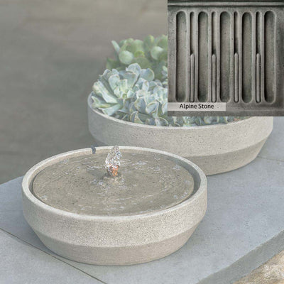 Alpine Stone Patina for the Campania International Beveled Yuma Fountain, a medium gray with a bit of green to define the details.