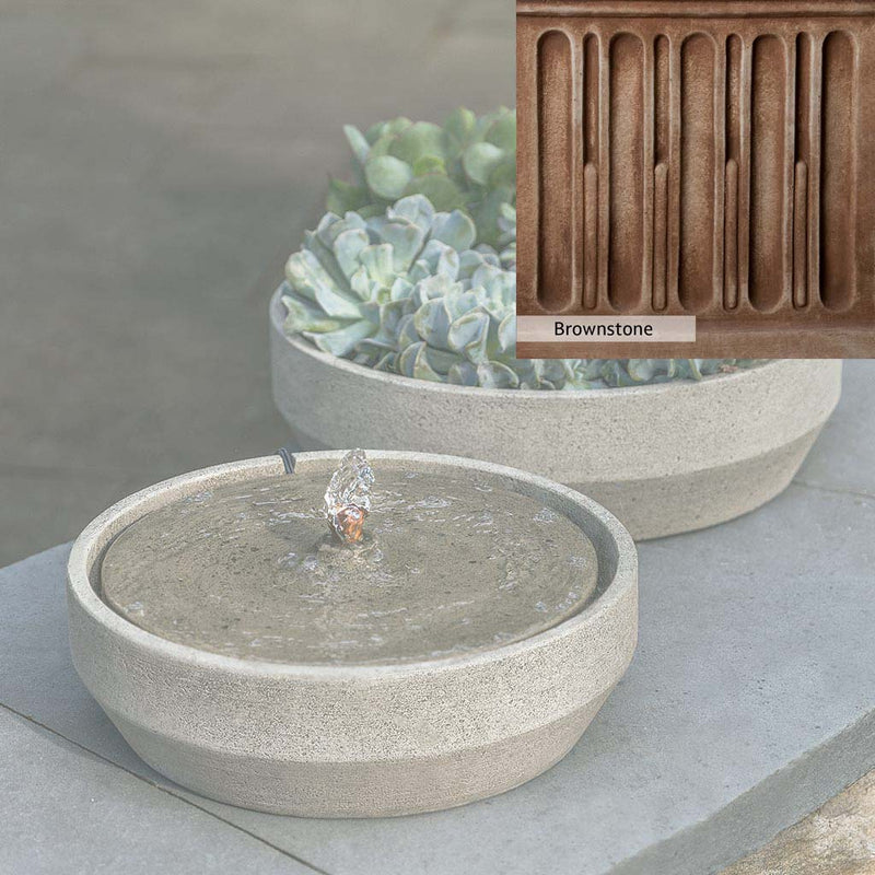 Brownstone Patina for the Campania International Beveled Yuma Fountain, brown blended with hints of red and yellow, works well in the garden.