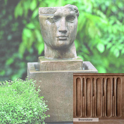 Brownstone Patina for the Campania International Cara Classica Fountain, brown blended with hints of red and yellow, works well in the garden.