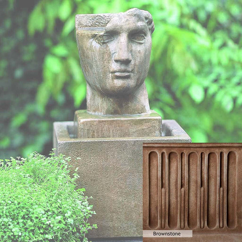 Brownstone Patina for the Campania International Cara Classica Fountain, brown blended with hints of red and yellow, works well in the garden.