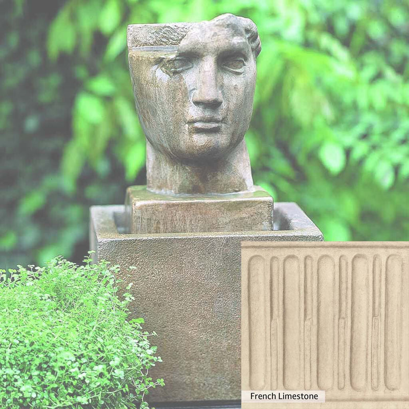 French Limestone Patina for the Campania International Cara Classica Fountain, old-world creamy white with ivory undertones.