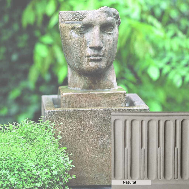 Natural Patina for the Campania International Cara Classica Fountain is unstained cast stone the brightest and whitest that ages over time.