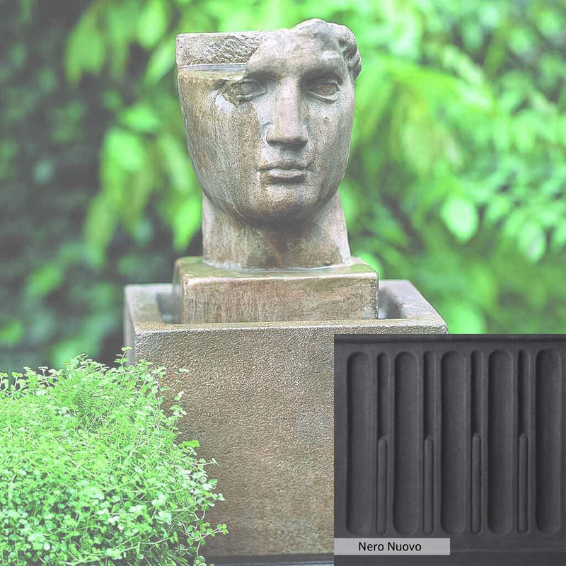 Nero Nuovo Patina for the Campania International Cara Classica Fountain, bold dramatic black patina for the garden.