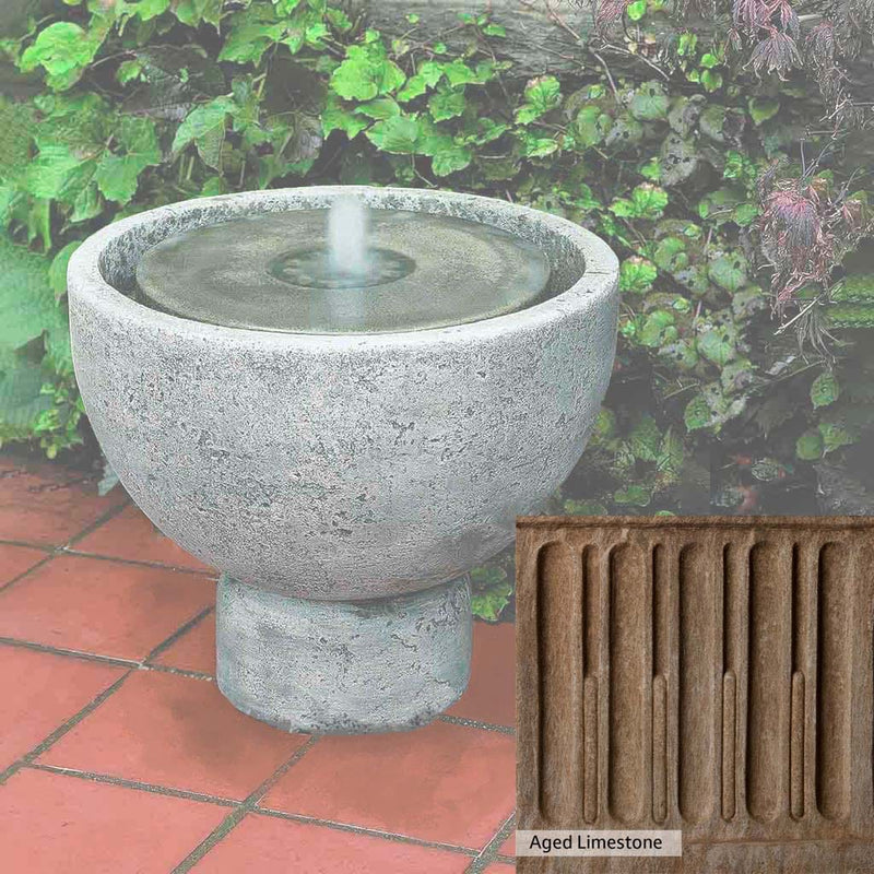 Aged Limestone Patina for the Campania International Rustica Pot Fountain, brown, orange, and green for an old stone look.