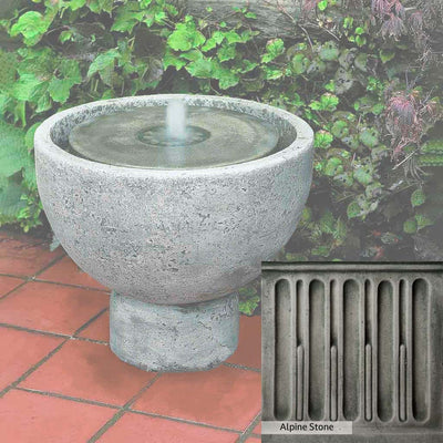 Alpine Stone Patina for the Campania International Rustica Pot Fountain, a medium gray with a bit of green to define the details.
