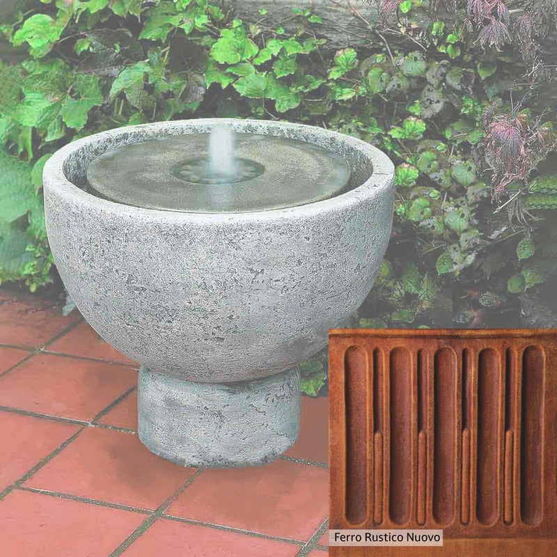 Ferro Rustico Nuovo Patina for the Campania International Rustica Pot Fountain, red and orange blended in this striking color for the garden.