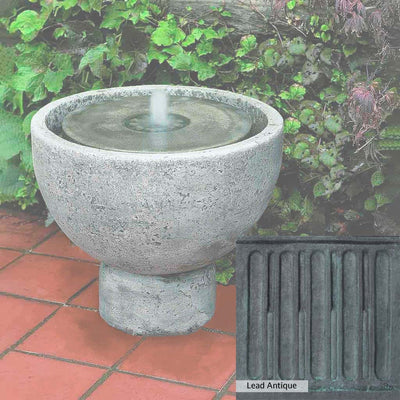 Lead Antique Patina for the Campania International Rustica Pot Fountain, deep blues and greens blended with grays for an old-world garden.