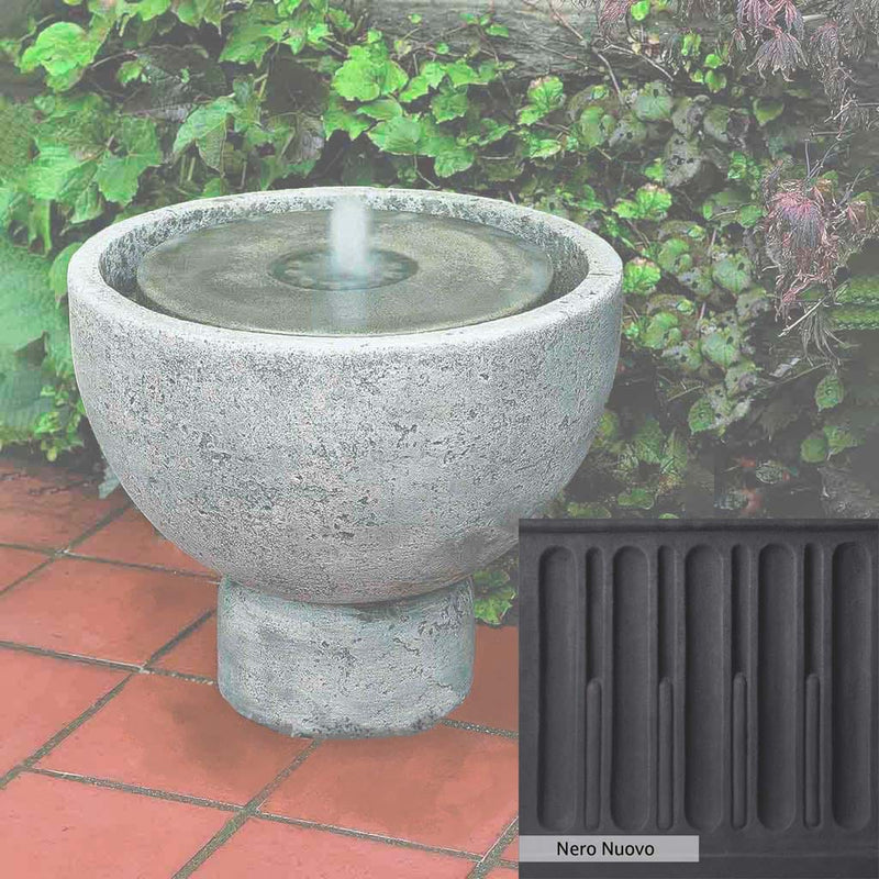 Nero Nuovo Patina for the Campania International Rustica Pot Fountain, bold dramatic black patina for the garden.