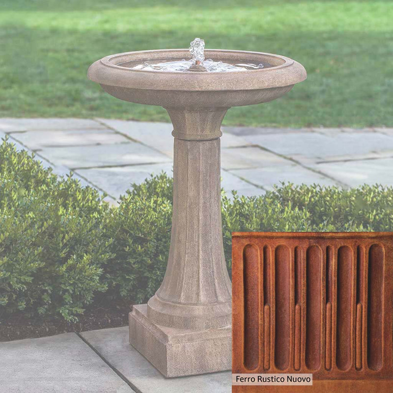 Ferro Rustico Nuovo Patina for the Campania International Longmeadow Fountain, red and orange blended in this striking color for the garden.