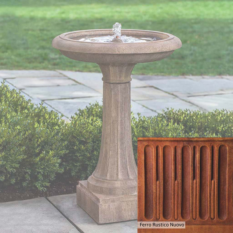 French Limestone Patina for the Campania International Longmeadow Fountain, old-world creamy white with ivory undertones.