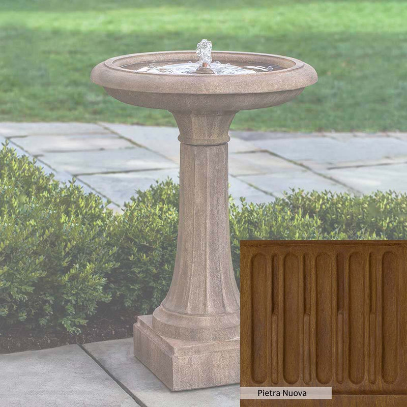 Pietra Nuova Patina for the Campania International Longmeadow Fountain, a rich brown blended with black and orange.