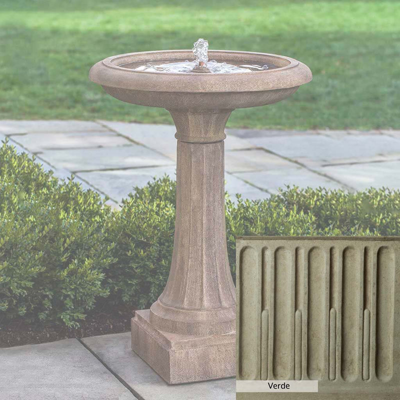 Verde Patina for the Campania International Longmeadow Fountain, green and gray come together in a soft tone blended into a soft green.