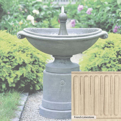 Ferro Rustico Nuovo Patina for the Campania International Medici Ellipse Fountain, red and orange blended in this striking color for the garden.