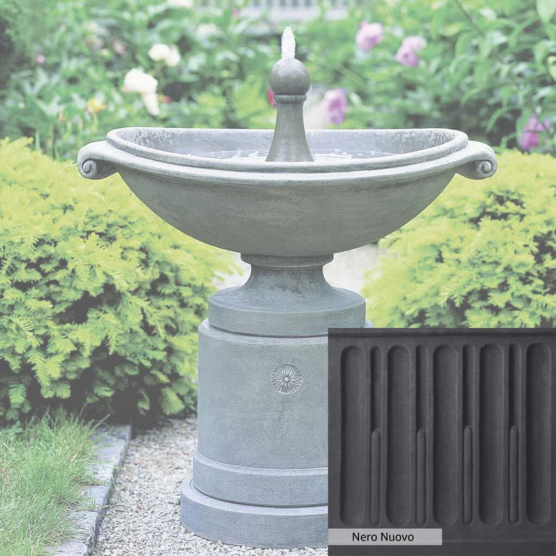 Nero Nuovo Patina for the Campania International Medici Ellipse Fountain, bold dramatic black patina for the garden.