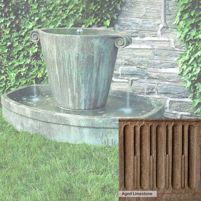 Aged Limestone Patina for the Campania International Anfora Fountain, brown, orange, and green for an old stone look.