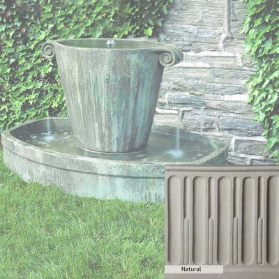 Natural Patina for the Campania International Anfora Fountain is unstained cast stone the brightest and whitest that ages over time.