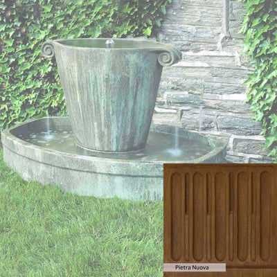 Pietra Nuova Patina for the Campania International Anfora Fountain, a rich brown blended with black and orange.