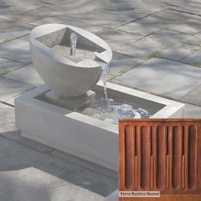 Ferro Rustico Nuovo Patina for the Campania International Genesis II Fountain, red and orange blended in this striking color for the garden.