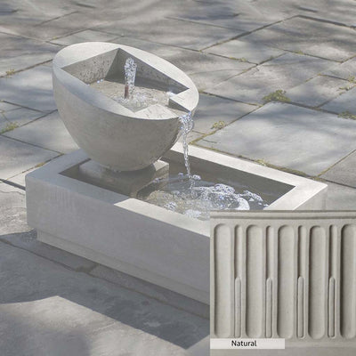 Natural Patina for the Campania International Genesis II Fountain is unstained cast stone the brightest and whitest that ages over time.