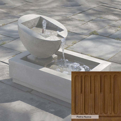Pietra Nuova Patina for the Campania International Genesis II Fountain, a rich brown blended with black and orange.