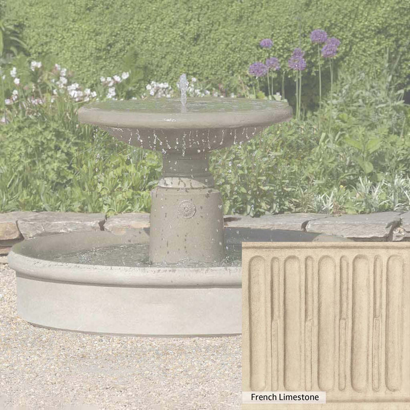 French Limestone Patina for the Campania International Esplanade Fountain, old-world creamy white with ivory undertones.