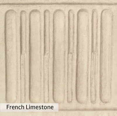 French Limestone Patina for the Campania International MC3 Fountain with Corten Steel Face, old-world creamy white with ivory undertones.