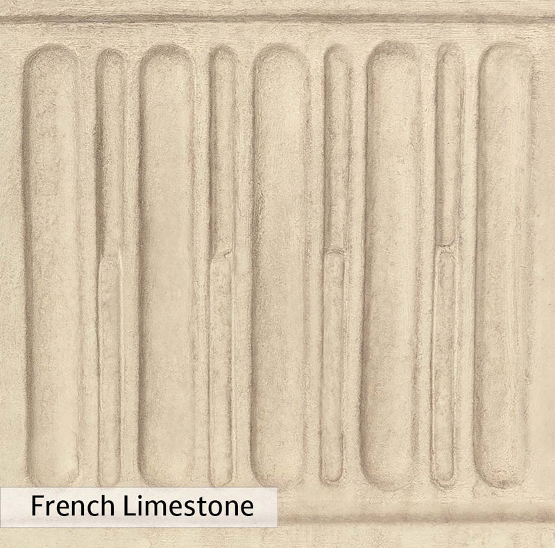 French Limestone Patina for the Campania International The X Bench, old-world creamy white with ivory undertones.