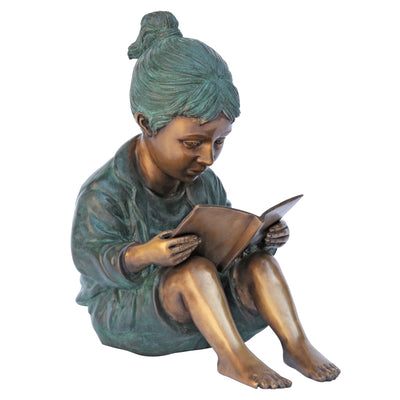 Story Book Girl Bronze Garden Statues by Design Toscano