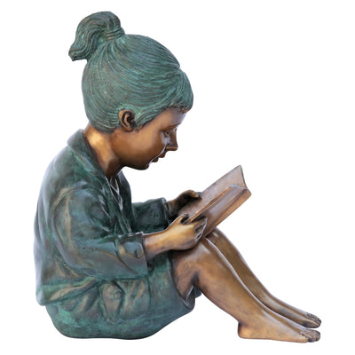 Story Book Girl Bronze Garden Statues by Design Toscano