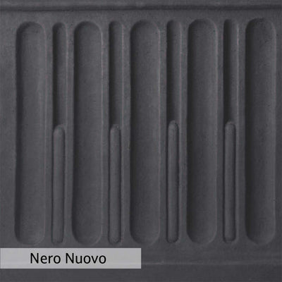 Nero Nuovo Patina for the Campania International Large Wedge Riser, bold dramatic black patina for the garden.
