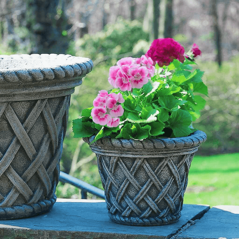 Campania International English Weave Small Planter, displayed in the best-selling hand-applied color.