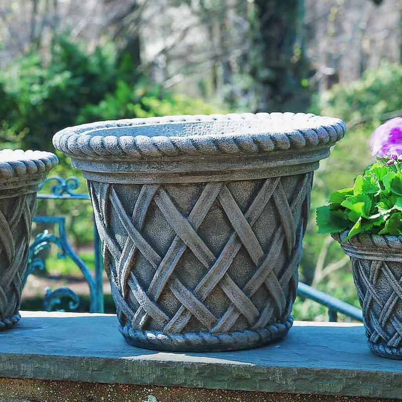 Campania International English Weave Large Planter, displayed in the best-selling hand-applied color.