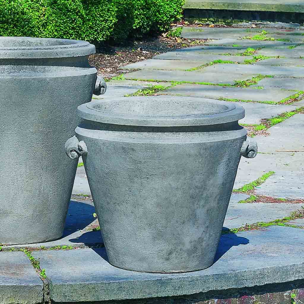 medium to large plant pots Campania International Scroll Handle Medium Planter