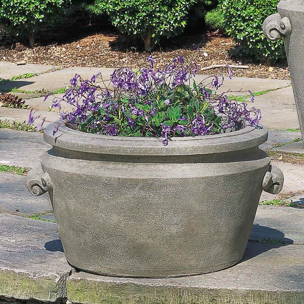 large plant pots with handles Campania International Scroll Handle Tub Planter
