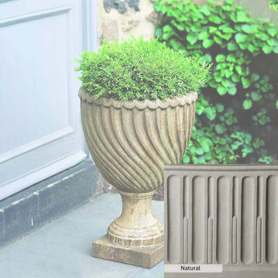 Natural Patina for theCampania International Ravenna Urn is unstained cast stone, the brightest and whitest finish that will age.