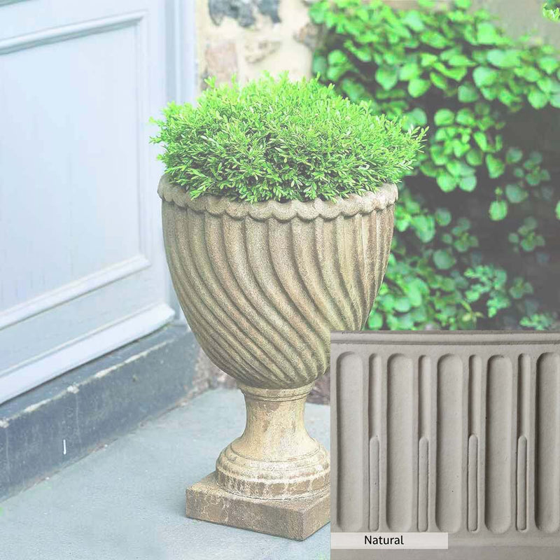 Natural Patina for theCampania International Ravenna Urn is unstained cast stone, the brightest and whitest finish that will age.