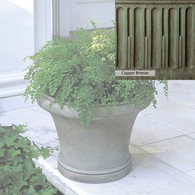 Copper Bronze Patina for theCampania International Westport Planter, blues and greens blended into the look of aged copper.