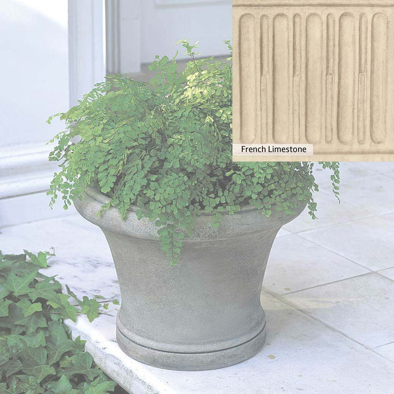 French Limestone Patina for the Campania International Westport Planter, old-world creamy white with ivory undertones.