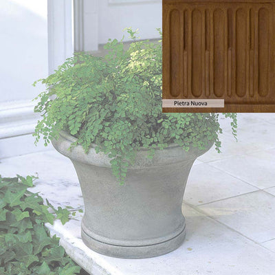 Pietra Nuova Patina for the Campania International Westport Planter, a rich brown blended with black and orange.