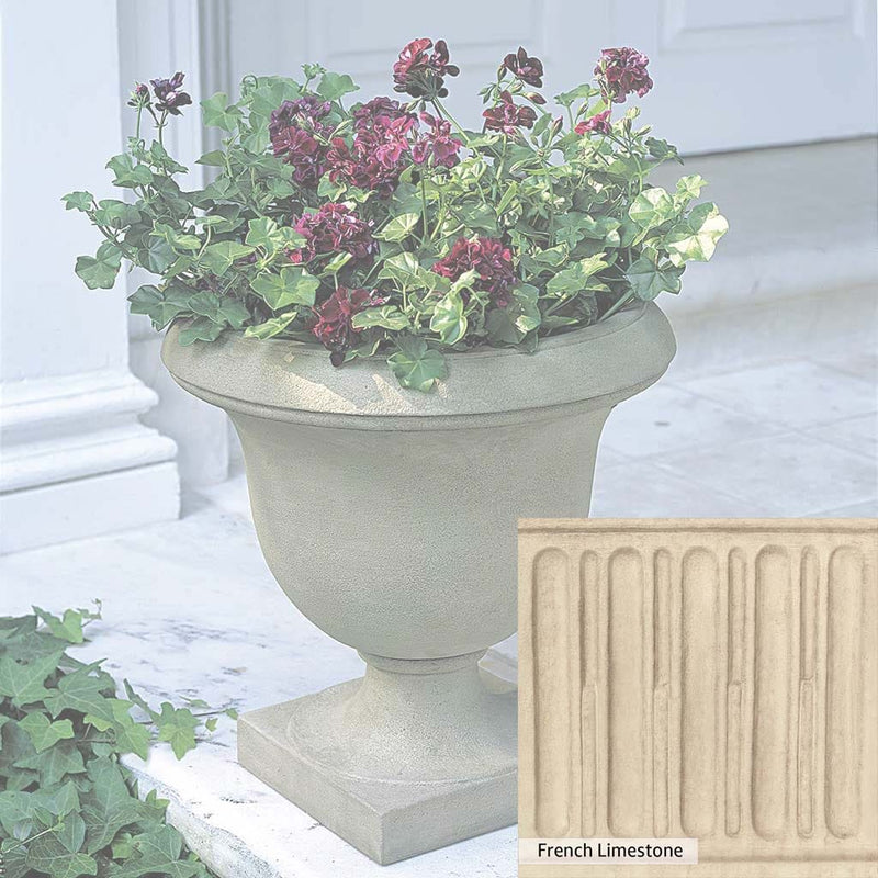 French Limestone Patina for the Campania International Litchfield Urn, old-world creamy white with ivory undertones.