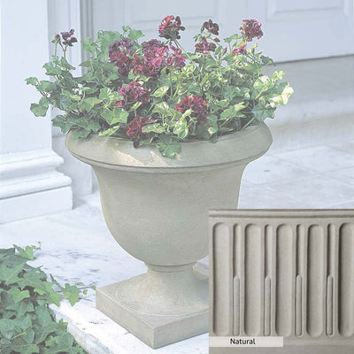 Natural Patina for theCampania International Litchfield Urn is unstained cast stone, the brightest and whitest finish that will age.