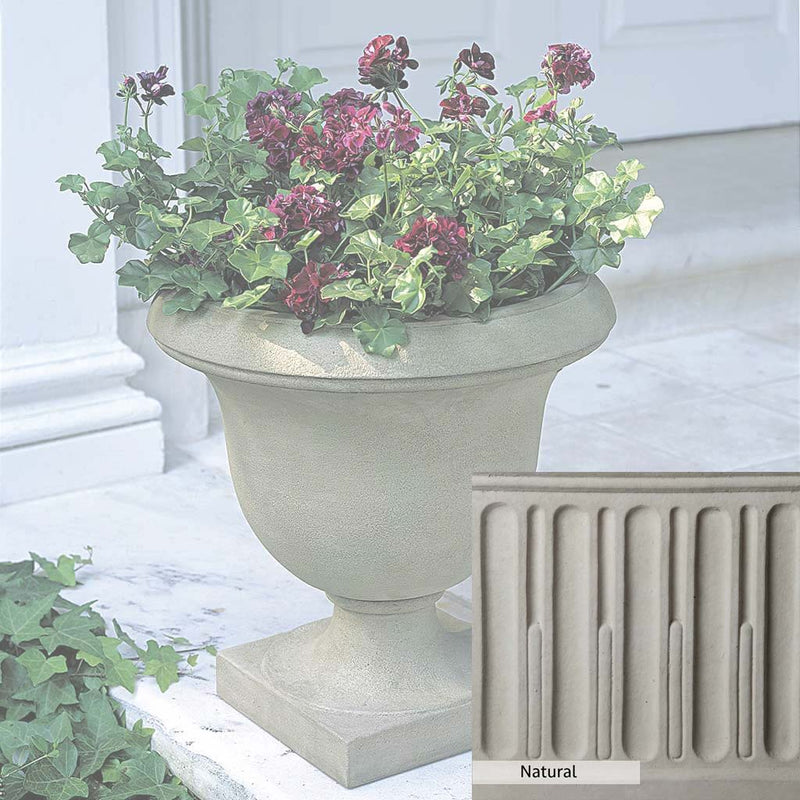Natural Patina for theCampania International Litchfield Urn is unstained cast stone, the brightest and whitest finish that will age.