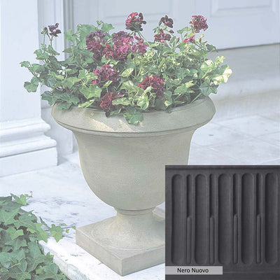 Nero Nuovo Patina for theCampania International Litchfield Urn, bold dramatic black patina for the garden.
