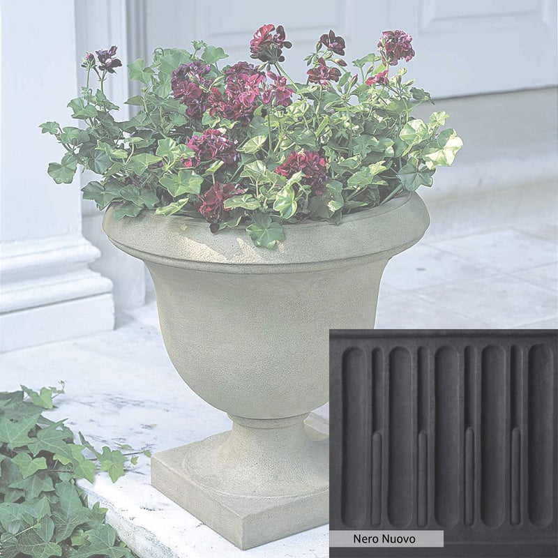 Nero Nuovo Patina for theCampania International Litchfield Urn, bold dramatic black patina for the garden.