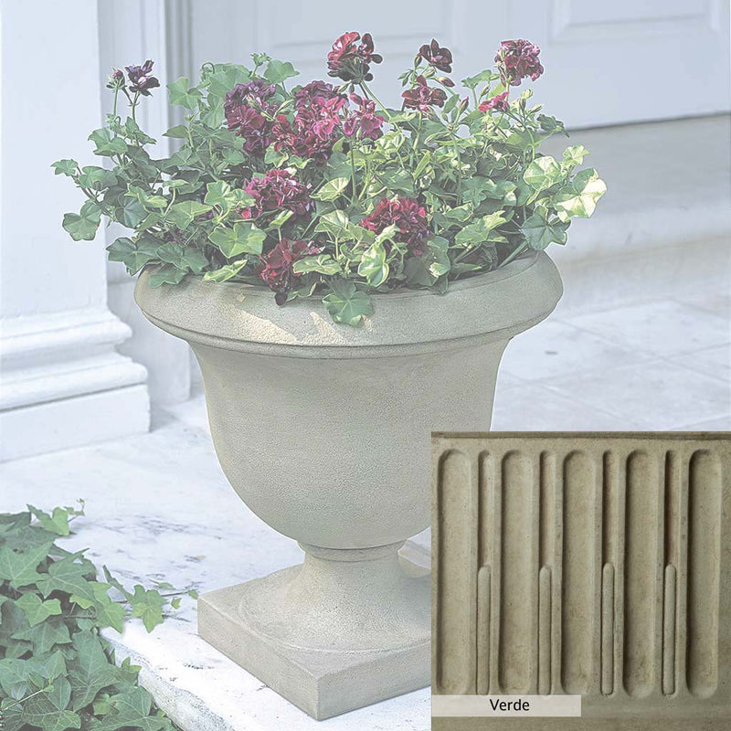 Verde Patina for the Campania International Litchfield Urn, green and gray come together in a soft tone blended into a soft green.