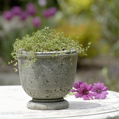 Campania International Arles Planter is shown in the Alpine Stone Patina. Made from cast stone.